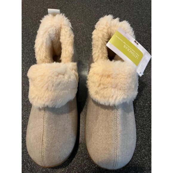 Ultraideas Slippers Boot Women's Size ( 6-11 ) Beige Warm Slippers with Faux Fur - Picture 1 of 9